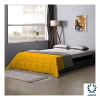 SIE 250 GSM Luxury Premium Microfiber Soft Reversable DOUBLE BED (90*100 INCH) All Season Comforter_Blanket/RAJAI/Quilt(Golden Yellow & Gray) - Free Size, Rajai, Golden Yellow & Grey, MicroFiber, Pack of 1